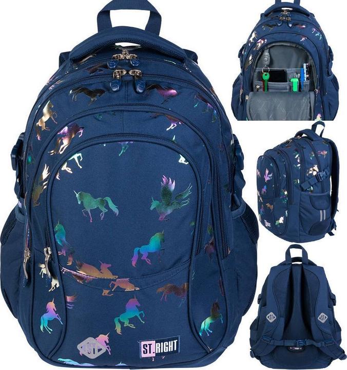 St. Majewski Sac à dos à 4 compartiments ST.RIGHT BP-01 Unicorns holo (23 l)