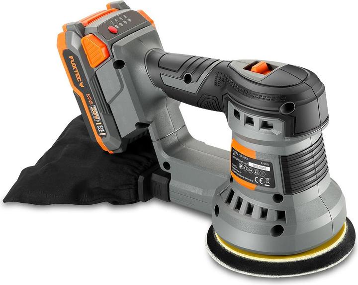 Image du produit Fuxtec Ponceuse rotative sans fil 20V FX-E1RS20 SET avec 1 x batterie 2Ah, 1 x chargeur 1A (Ponceuse excentrique)