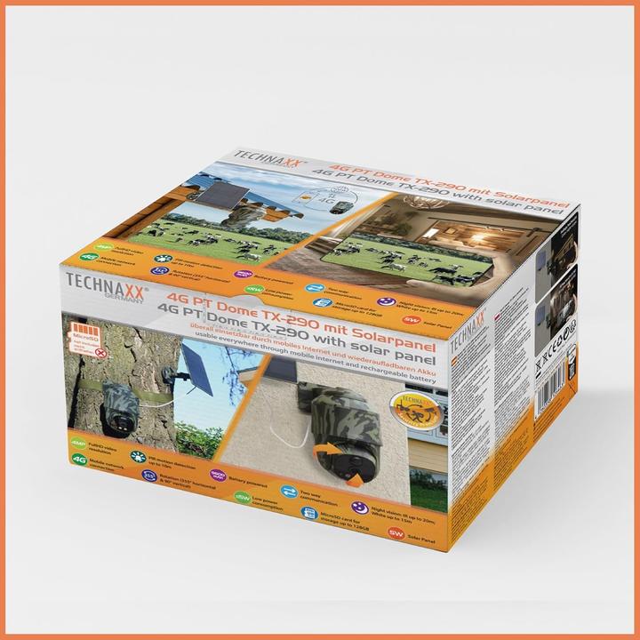 Produktbild Technaxx 4G PT Dome TX-290 mit Solarmodul (2560 x 1440 Pixels)