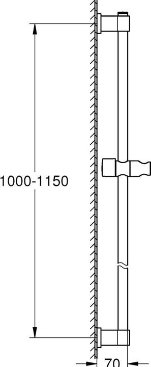 Image du produit Grohe Barre de douche Vitalio Universal QuickFix, à coller ou à percer, longueur 1150 mm, chromé