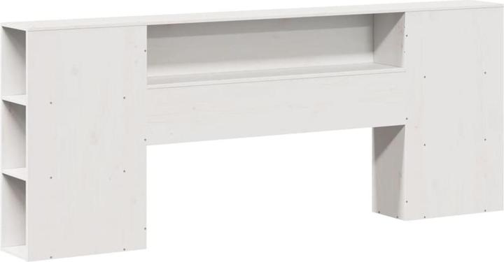 Produktbild vidaXL Massivholzbett Holzbett Bett mit Regal ohne Matratze Weiss 180x200cm (180 x 200 cm)