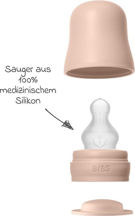 Actual product image Bibs Anti Colic Bottle Silicone 270 ml Medium Flow Blush (270 ml)