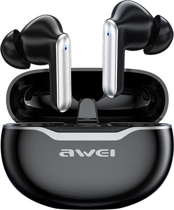 Actual product image Awei słuchawki Bluetooth 5.3 T50 TWS + stacja dokująca czarny/black (ANC, DNC, 6 h, Wireless)