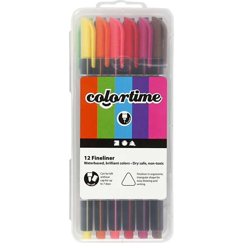 Colortime, Evidenziatori, Fineliner Markers (12 x)