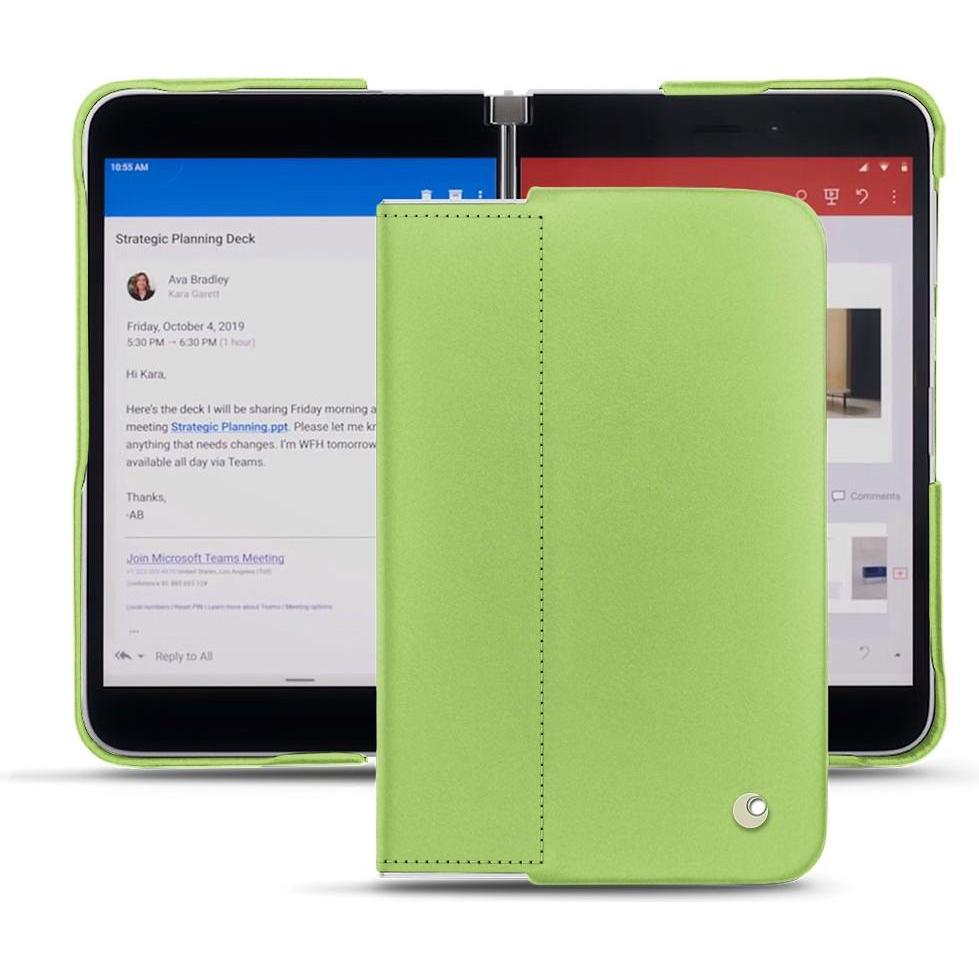 Noreve Lederschutzhülle (Microsoft Surface Duo), Smartphone Hülle, Grün