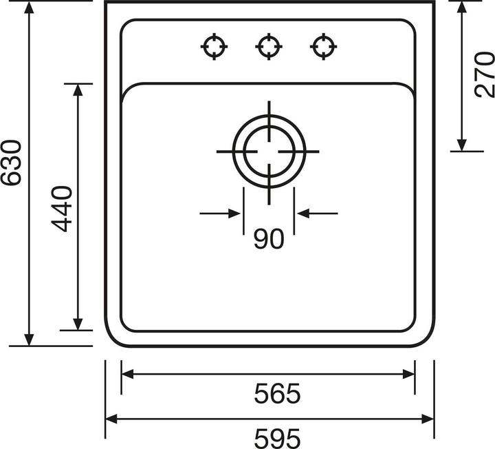 Image du produit Villeroy & Boch Evier, 595 x 630 x 220 mm, blanc alpin (63 cm, 59.50 cm)