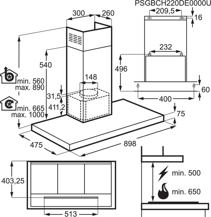 Image du produit Electrolux WHSL9063CN (Hotte murale)