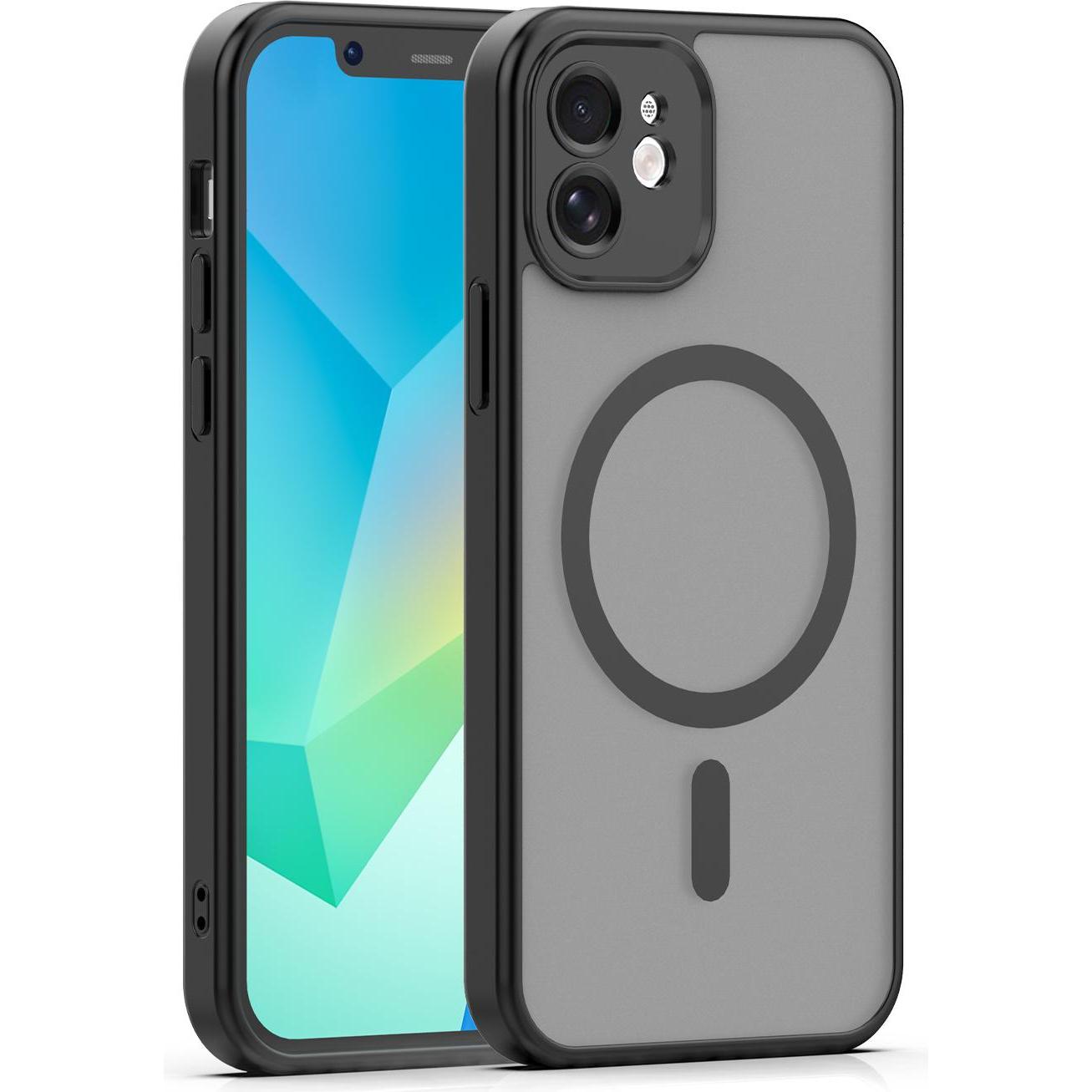 OEM Mag Matt case for iPhone 12 6,1" black (Apple iPhone 12), Cover smartphone, Nero