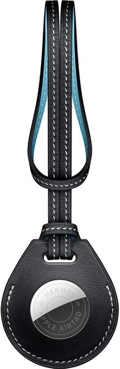 Actual product image Wiwu Calfskin Bag Charm for Airtag Black