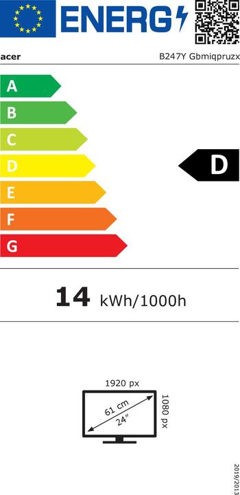 Energie-Label Acer Vero B247YGbmiqpruzx (1920 x 1080 Pixel, 23.80")