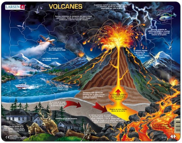 Immagine prodotto Larsen Puzzle a cornice - Vulcani (in spagnolo) (70 pezzi)