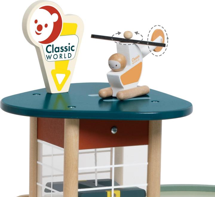 Actual product image Classic World Vintage wooden garage with cars