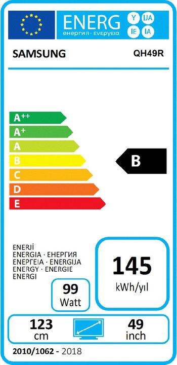 Energie-Label Samsung QH49R (3840 x 2160 Pixel, 49")
