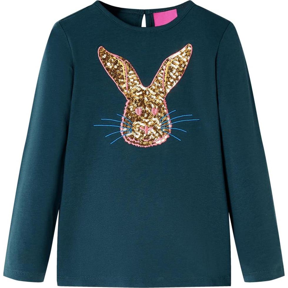 VidaXL, Unisex, Shirt, Kinder-Langarmshirt Dunkelgrün 104,Material: 95, Grün, (104)