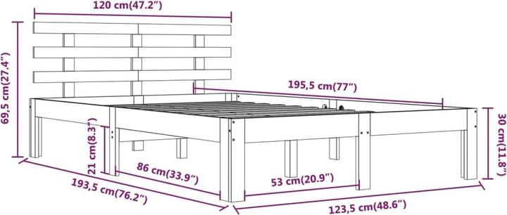 Image du produit vidaXL Bettrahmen (120 x 190 cm)