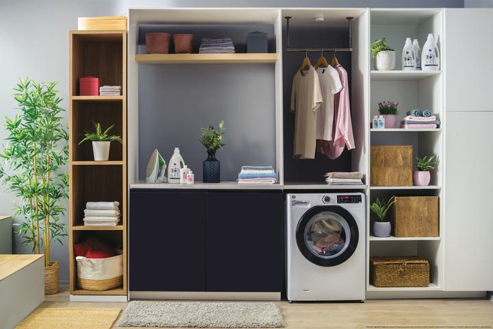 Actual product image Hoover H-WASH 350 Slim 7kg Washing Machine, Class A-10%, 1300 rpm, White, H3WPS4376TAMB6-S (7 kg, Left)