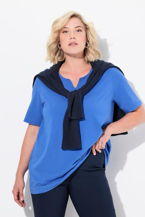 Immagine prodotto Ulla Popken T-shirt dal taglio svasato con scollo a tunica e mezze maniche (62)