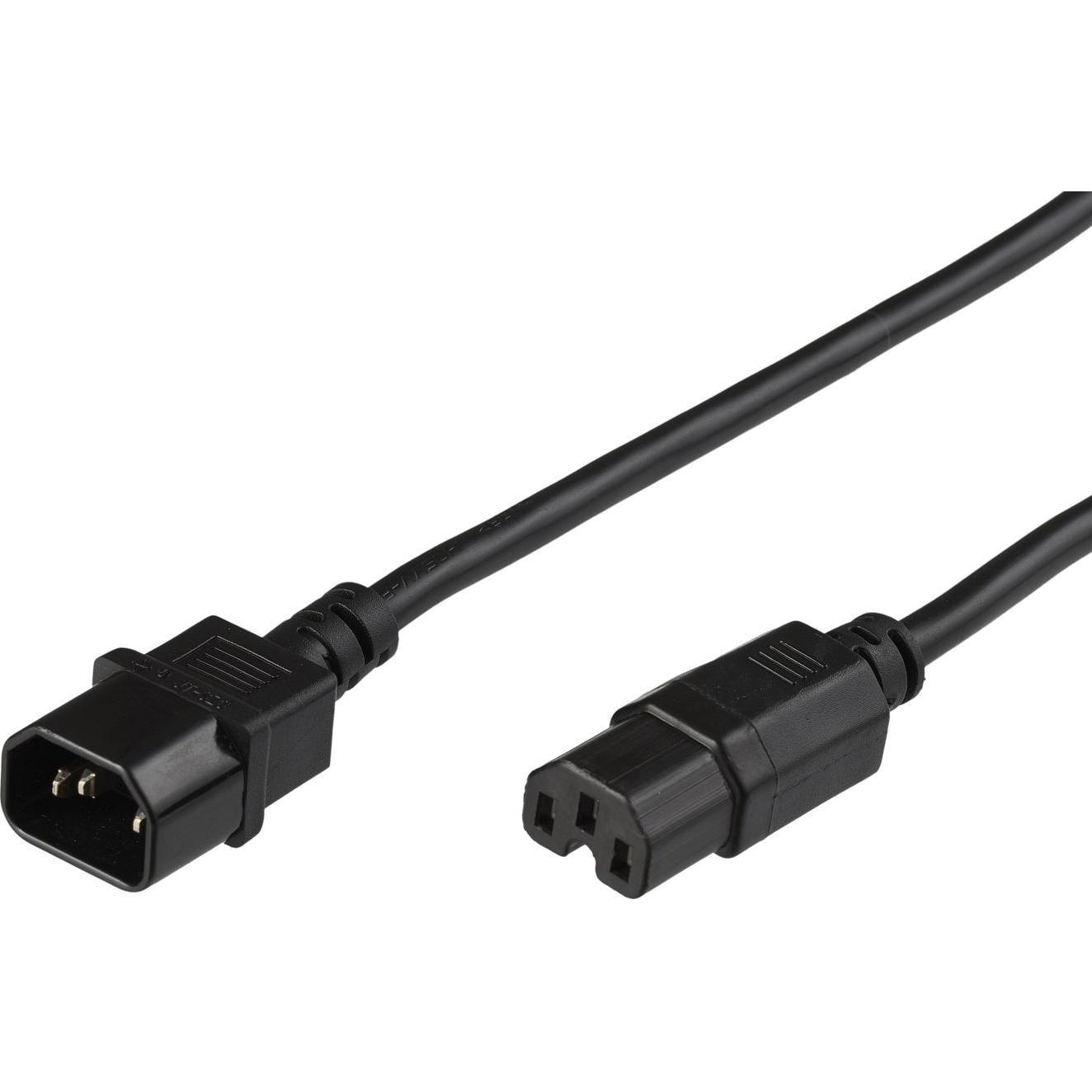 MicroConnect PE011405 0.5m Accoppiatore C14 Accoppiatore C15 Cavo di alimentazione nero (0.50 m), Cavo di alimentazione