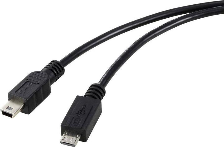 Produktbild Renkforce USB-Kabel USB 2.0 USB-Micro-B Stecker, USB-Mini-B Stecker 50 cm Schwar (0.50 m, USB 2.0, 4.50 W)