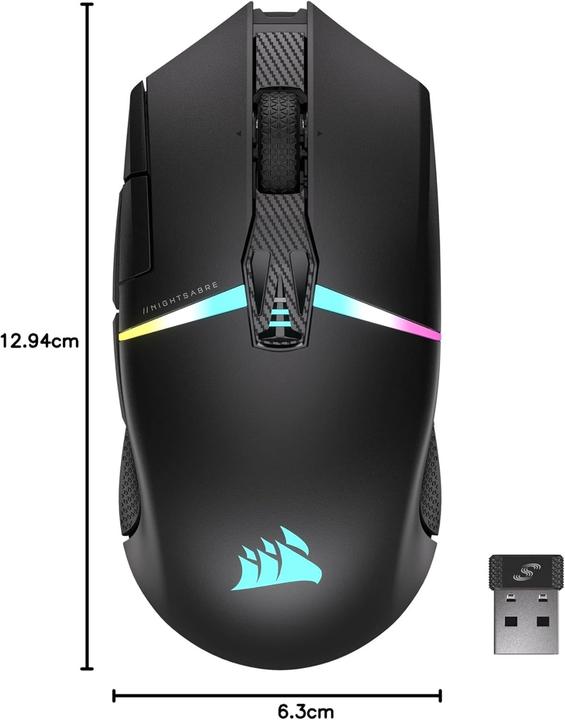 Produktbild Corsair Nightsabre (Kabelgebunden, Kabellos)