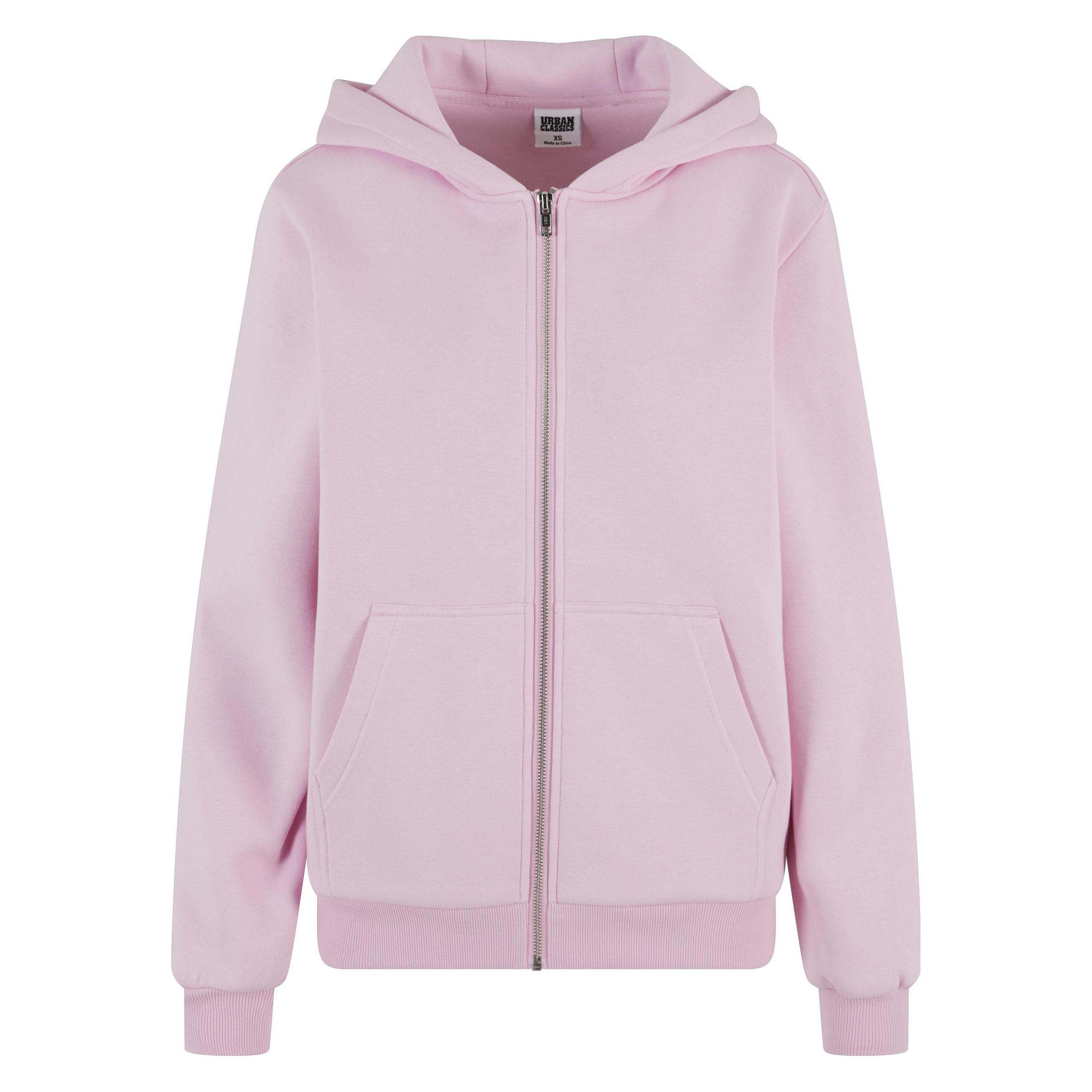 Urban Classics, Damen, Pullover, Ladies Fluffy Zip Cardigan - 171985, Pink, (5XL)