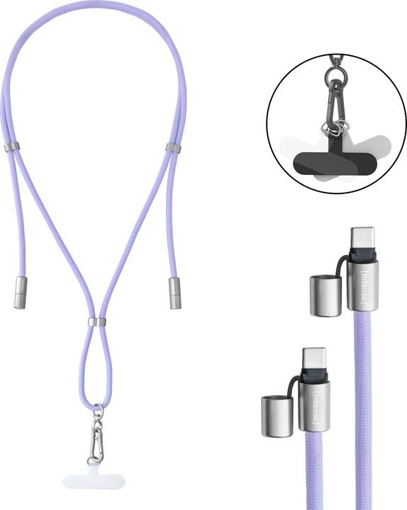 Intenso Handykette als Lade- + Datenkabel USB-C bis 1,65m lila (1.65 m, USB 2.0, 60 W)