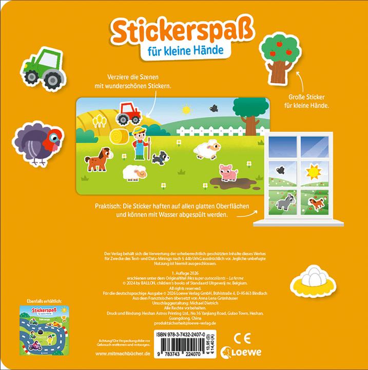 Produktbild Loewe Stickerspass für kleine Hände - Bauernhof