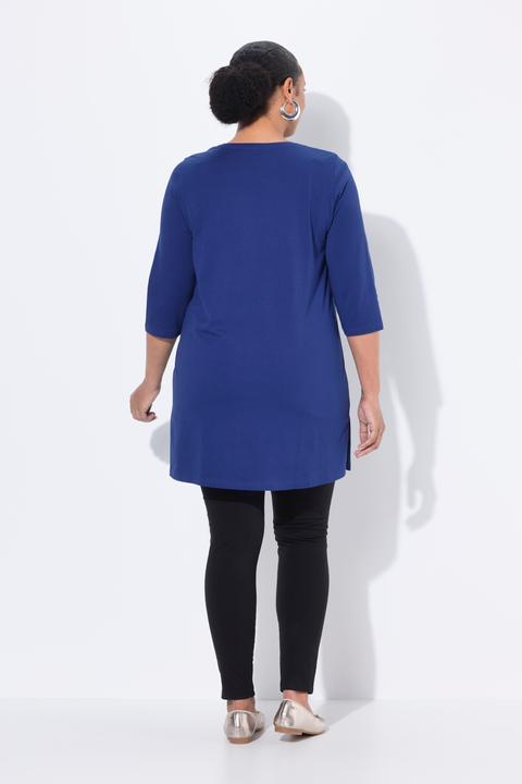 Immagine prodotto Ulla Popken Maglia lunga con scollo a V, maniche a 3/4 e taglio svasato (60)