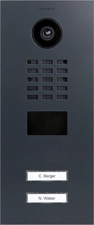 Actual product image Doorbird D2102V IP video door station V4A stainless steel, RAL 7016 (Wi-Fi)