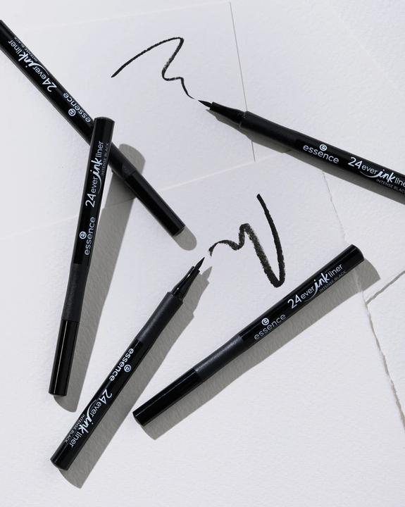 Actual product image essence 24ever ink liner 01 (#000000, #516E62, Cool brown, Intense Black)