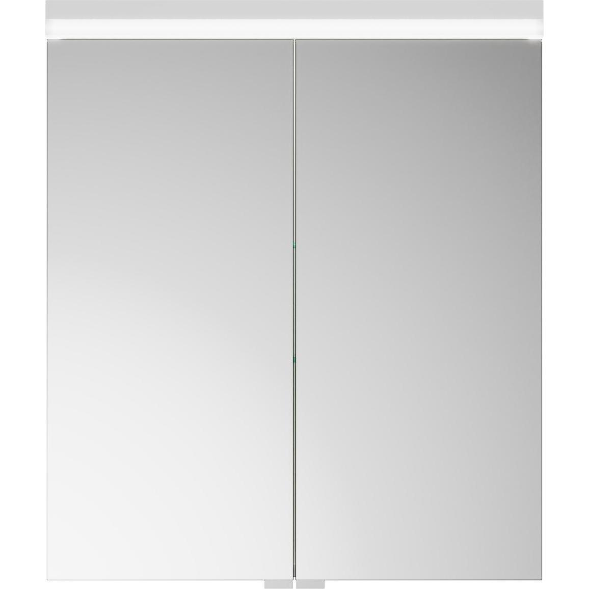 burgbad, Spiegelschrank, Lin20 Spiegelschrank LED-Beleuchtung inklusive LED-Waschtischbeleuchtung,2 Türen, 600x700x1