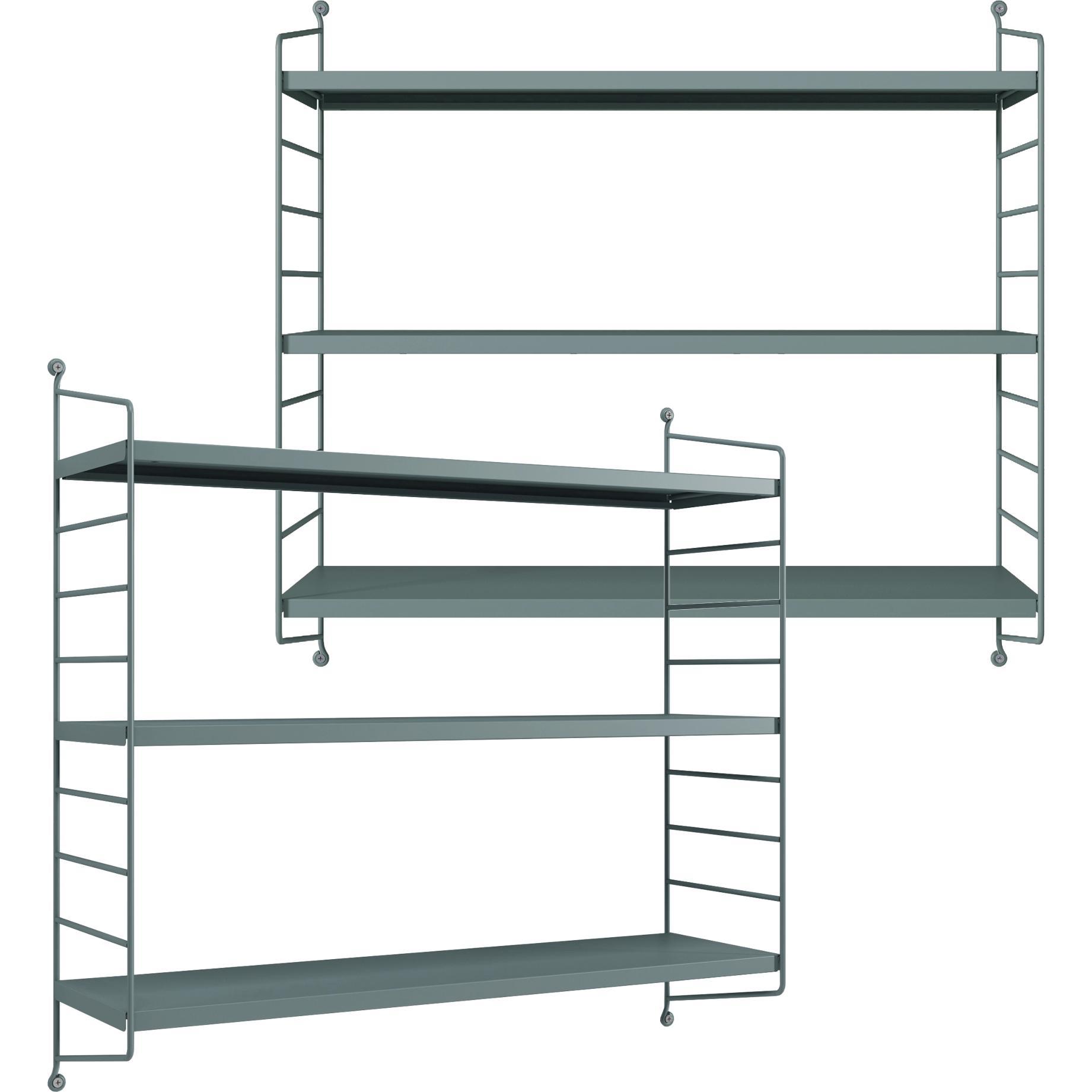 Thumbnail - En.Casa, Regal, Modulares Wandregal Strängnäs 2er Set Graublau