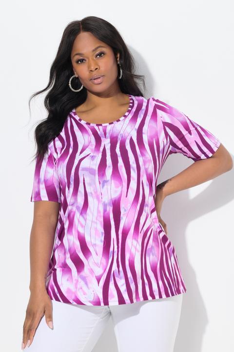 Produktbild Ulla Popken T-Shirt, Zebra-Design, A-Linie, Rundhals, Halbarm (42, 44)