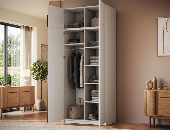 Produktbild ADRK Furniture Alera II mit Aufsatz – Drehtürenschrank (100 x 58 x 250 cm)