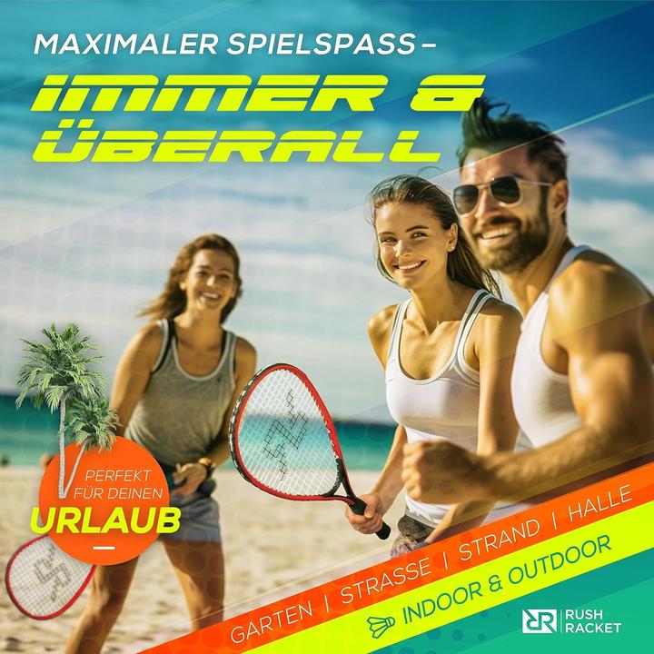 Produktbild Rush Racket RS3 Speed Badminton Set mit Feldmarkierungen