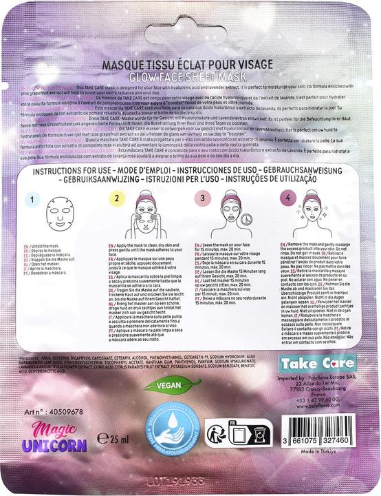 Nährwerte und Zutaten Take Care Einhorn Gesichtsmaske