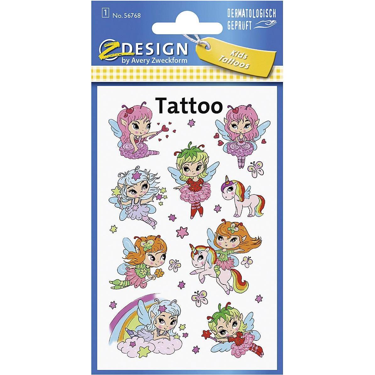 10x Avery, Sticker, Kinder Tattoos "Dino" 56772
