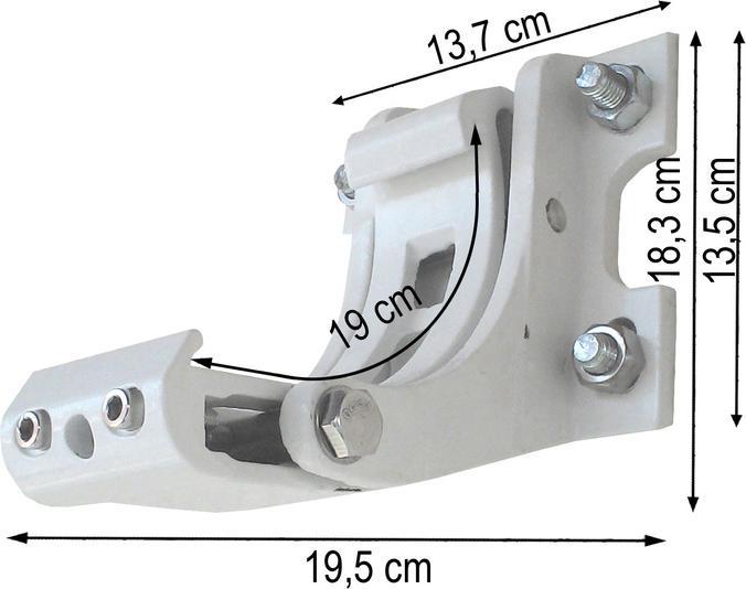Actual product image Swisshandel24 3x Wall bracket for awning, wall bracket wall mounting adapter white (0.14 m)
