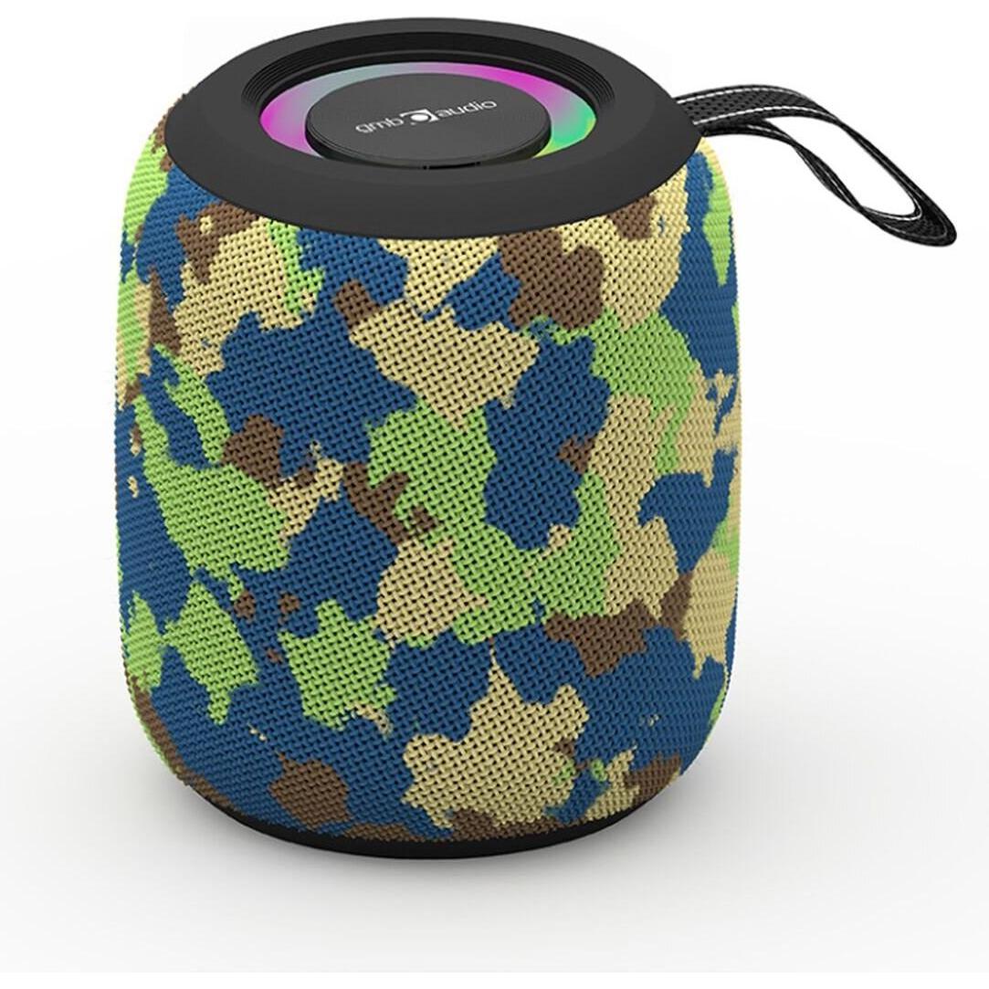 Gembird Bedrade luidsprekers Draagbare Luidspreker Camouflage Draagbaar/Draadloos Bluetooth SPK-BT-LED-05-CM (4 h), Bluetooth luidspreker, Veelkleurig