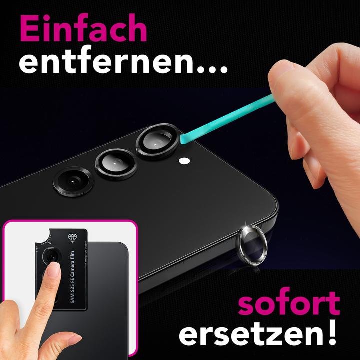 Produktbild Nalia Kameraschutz "Focus.Pro CLX" - Schutz Glas für Kamera Linse Reflexionsfrei - Camera Lens Protector (Samsung Galaxy S25 FE)