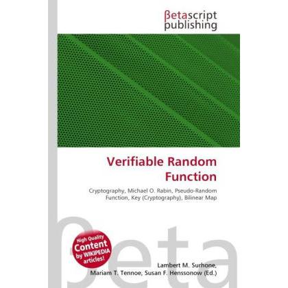 Thumbnail - Verifiable Random Function, Fachbücher von Lambert M. Surhone, Miriam T. Timpledon, Susan F. Marseken