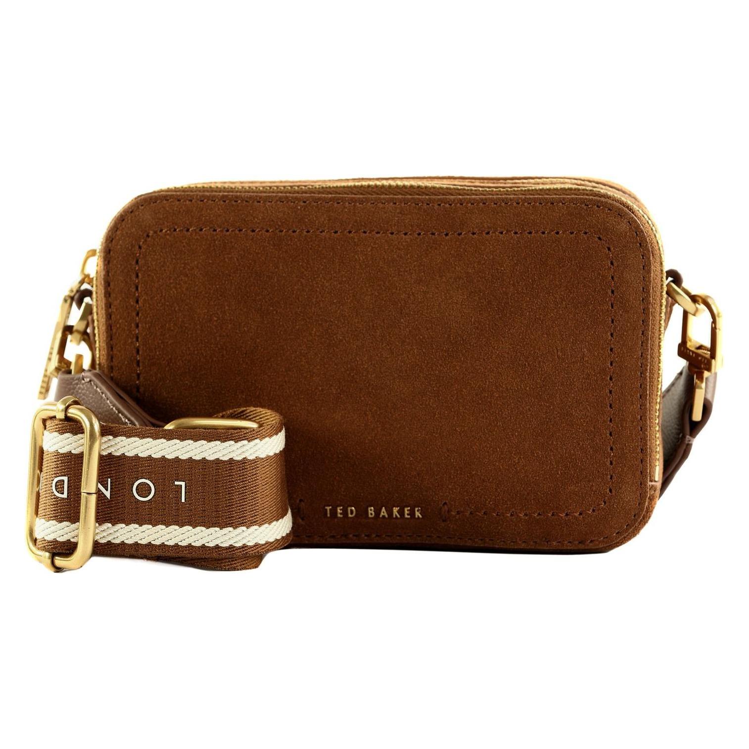 Ted Baker, Damen, Handtasche, Shayann Webbing Suede Crossbody Camera Bag, Braun
