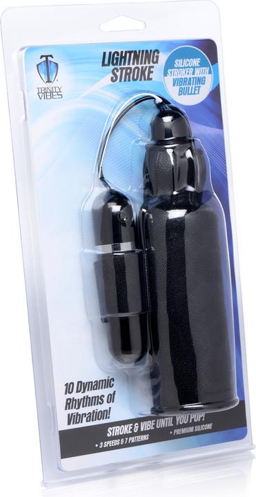 Pipedream Lightning Stroke Silicone Stroker with Vibrating Bullet