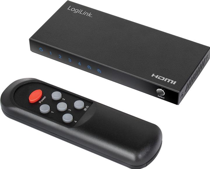 Produktbild LogiLink HDMI-Switch, 4x1-Port, 4K/60 Hz, HDCP, HDR, CEC, RC