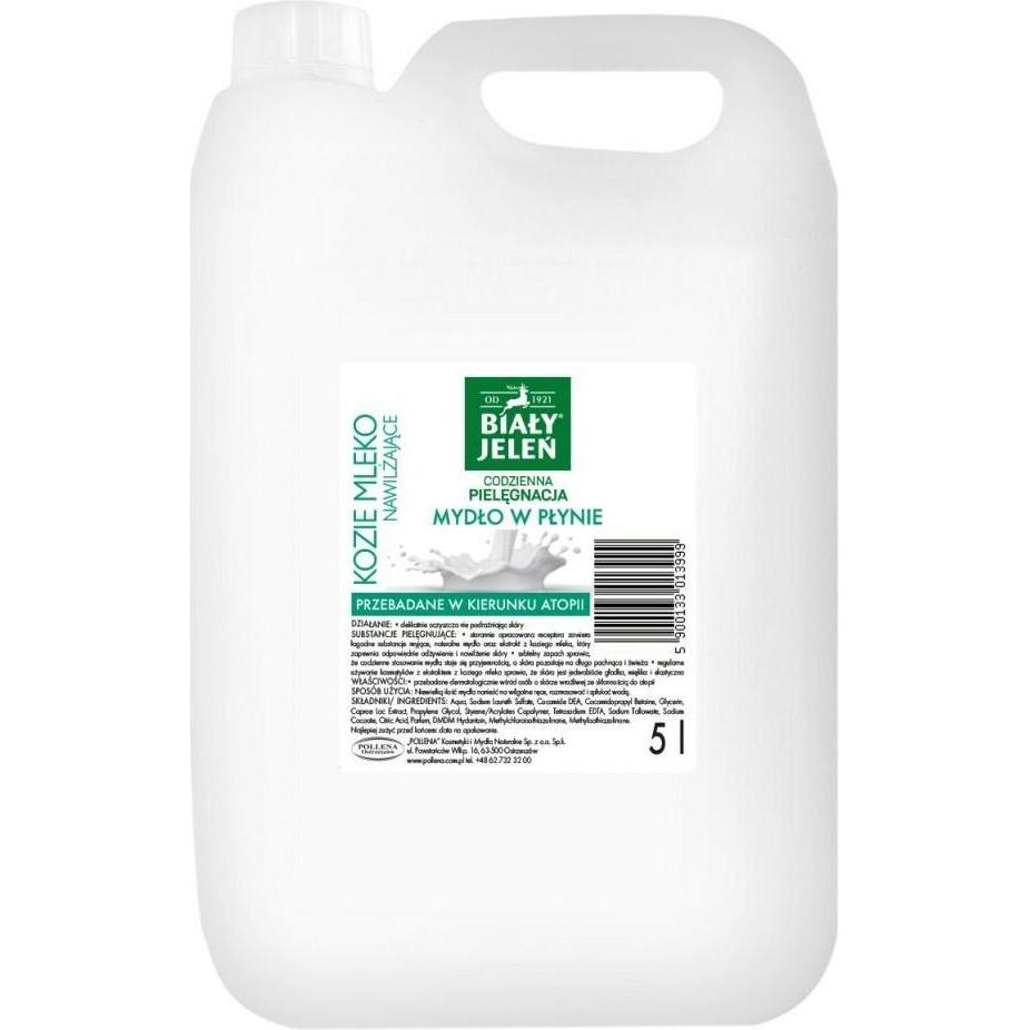 Biały Jeleń, Sapone mani, Sapone liquido ipoallergenico al latte di capra White Deer 5L (Sapone liquido, 5000 ml)