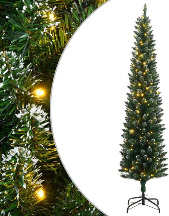 Produktbild vidaXL Künstlicher Weihnachtsbaum Tannenbaum Christbaum Schlank 300 LEDs 180cm (180 cm)