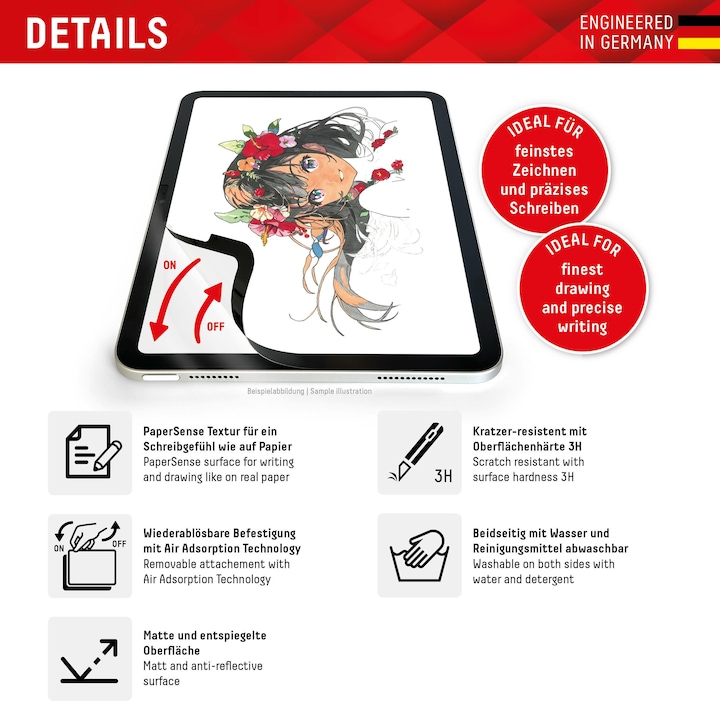 Produktbild Displex Tablet Papersense, Tablet Paper Feeling Schutzfolie (1 Stück, iPad Pro 11 2024 (M4))
