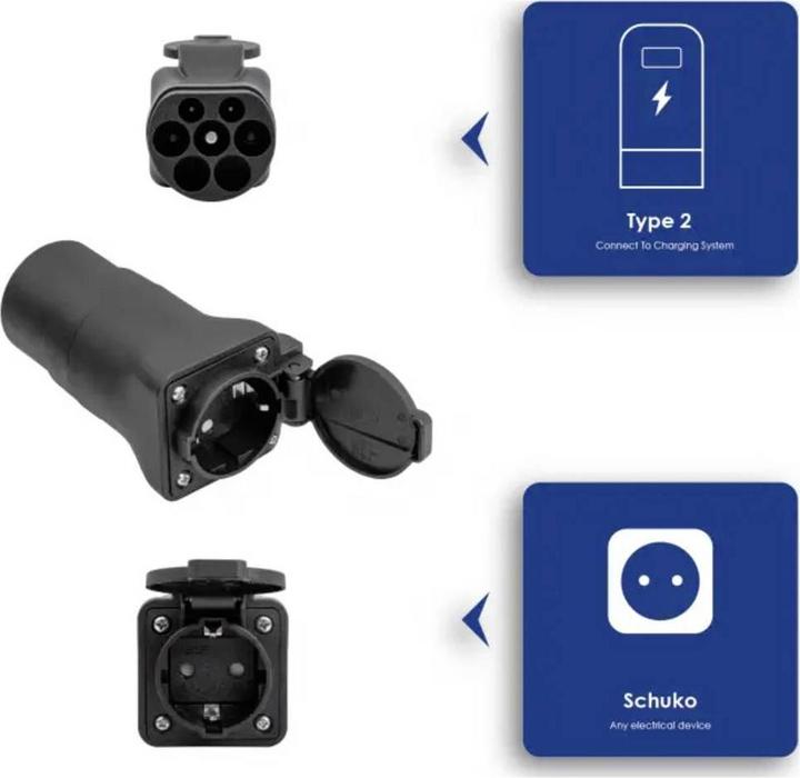 Produktbild Akyga Adapter do stacji ładowania AK-SC-E29 Type2 / Schuko 16A