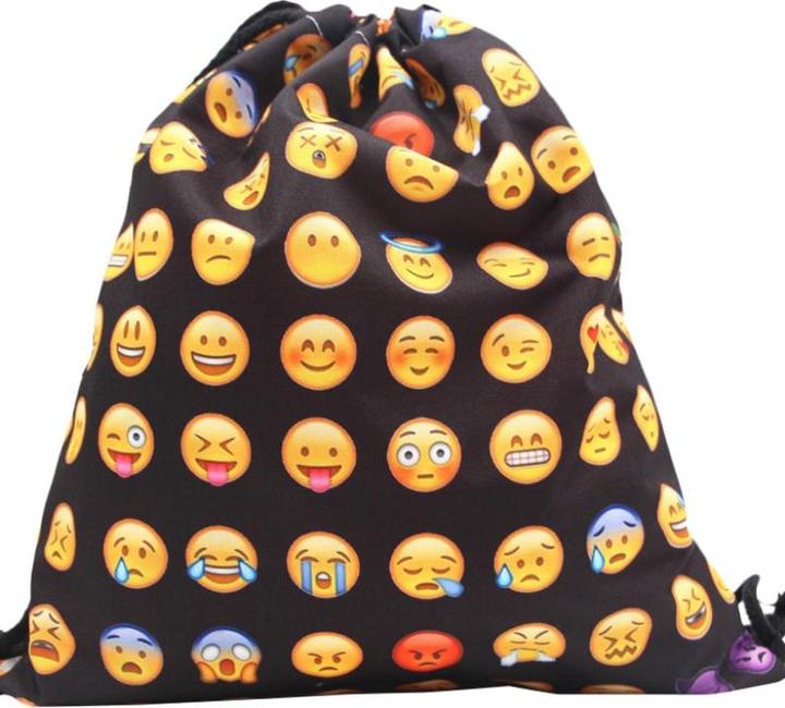 Produktbild JTI Klassische Kordelzugtasche mit Smiley-Motiv