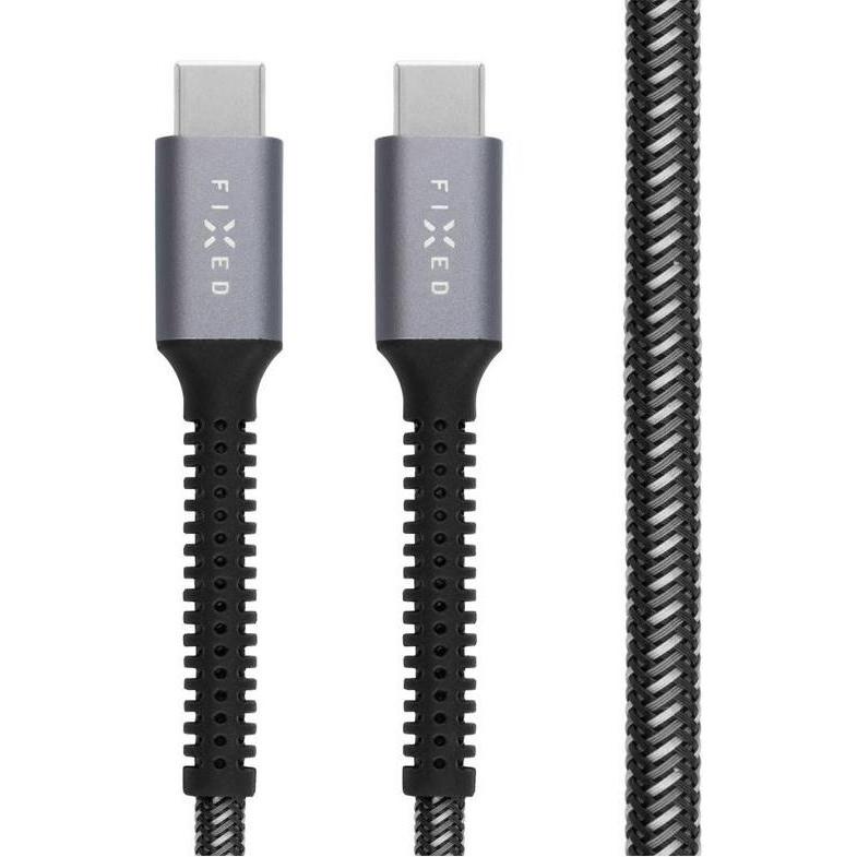 Thumbnail - Fixed Behoben Panzerkabel USB-C/USB-C 2 m 240W FIXDA-CC2-GR (240 W), USB Ladegerät, Grau